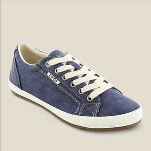Taos Footwear Star Sneakers Shoes 9 Blue Arch Support Lace Up Canvas